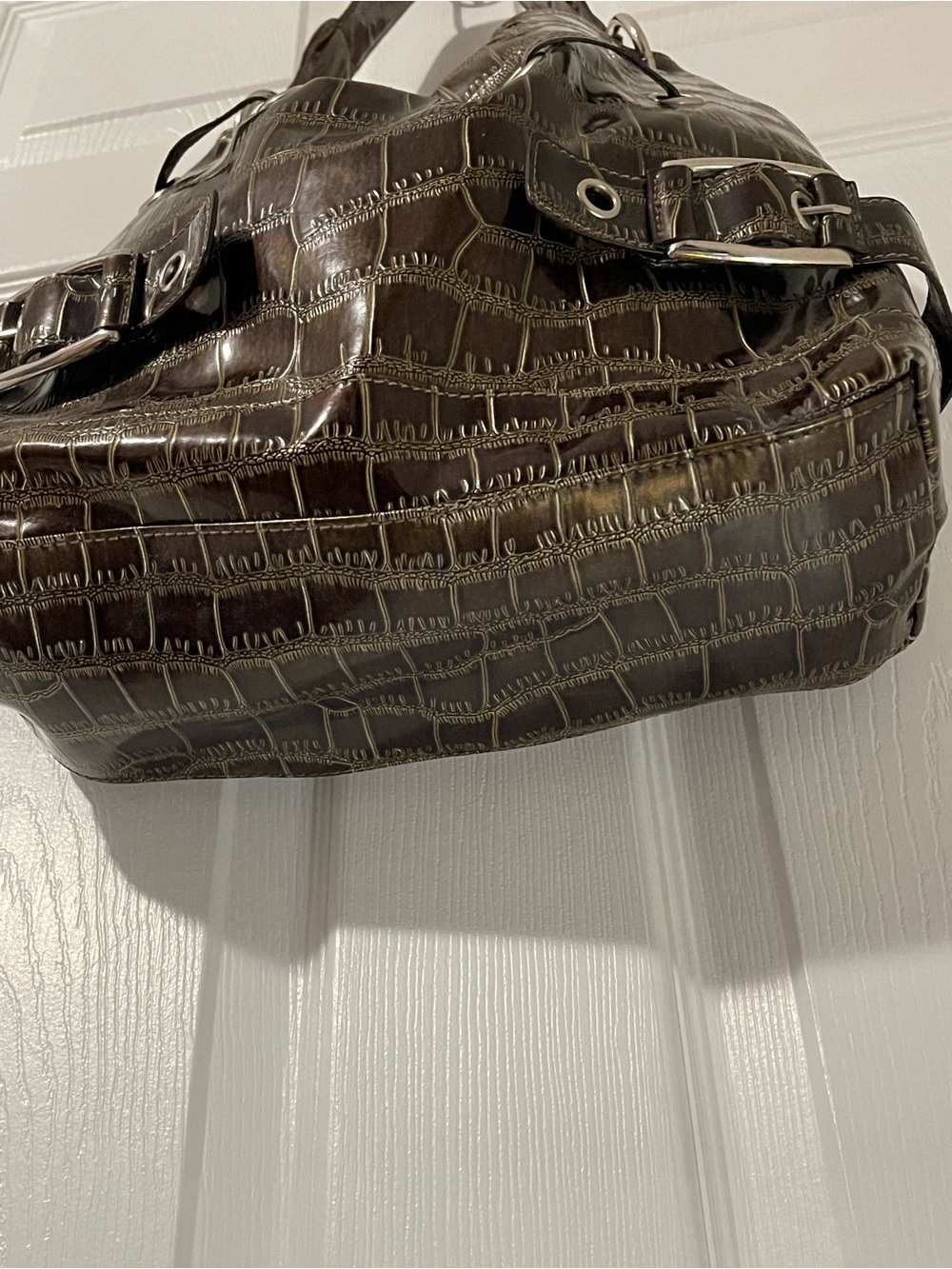 Sag Harbor Shoulder Bag Faux Croc Embossed EUC - Picture 11 of 14